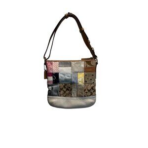 Coach Patchwork Shoulder Bag Multicolor Leather & Fabric